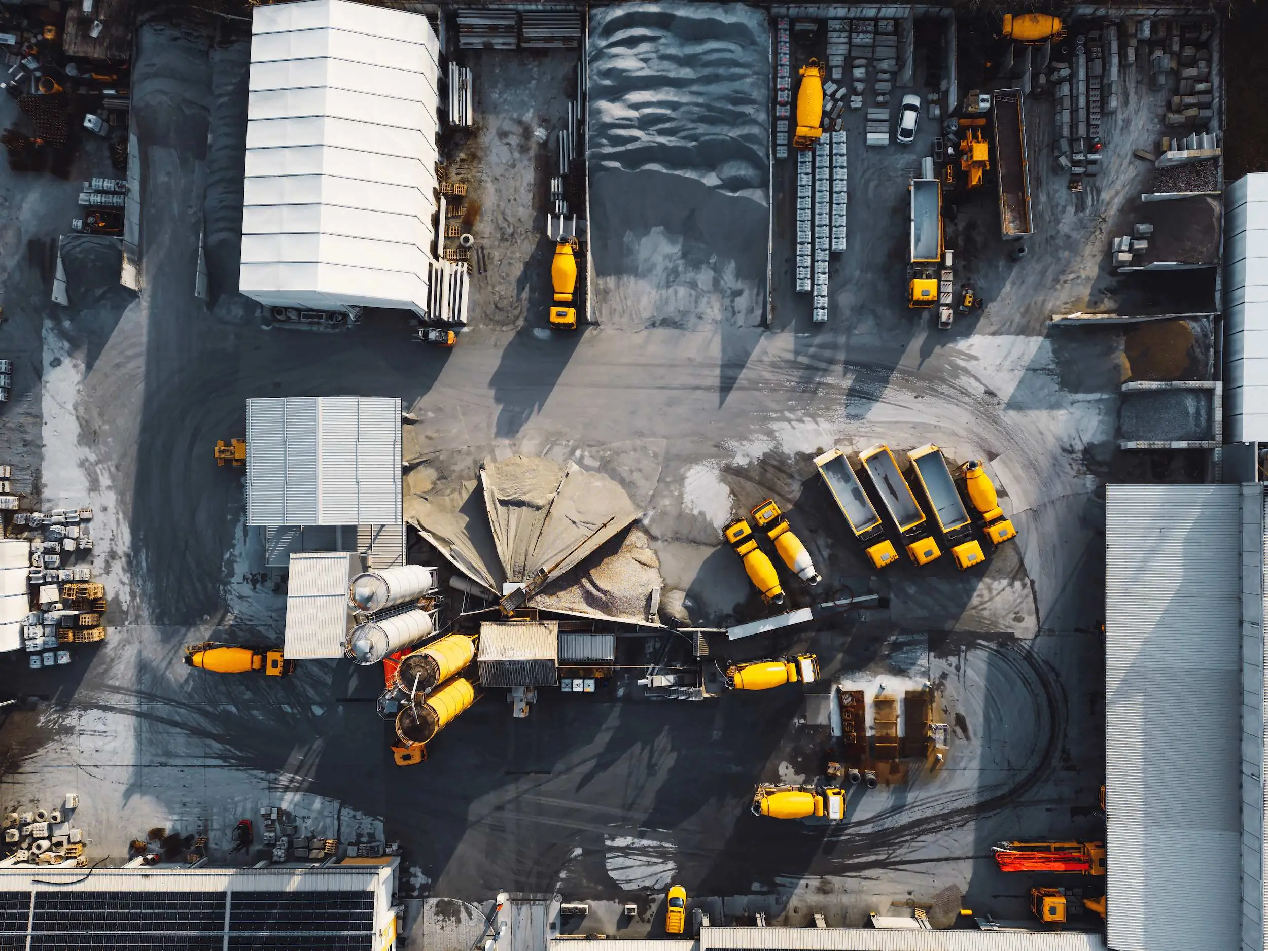 Birdseye view of a construction site