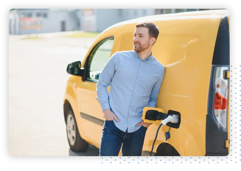 Person Charging an Electric Vehicle