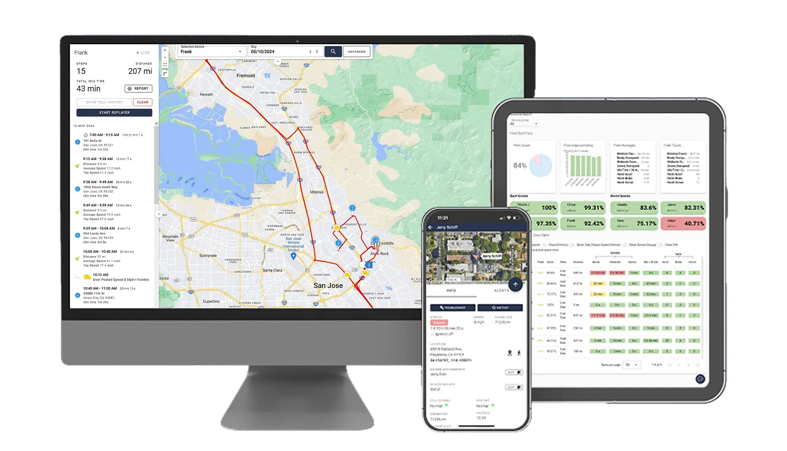 One Step GPS UI on different devices